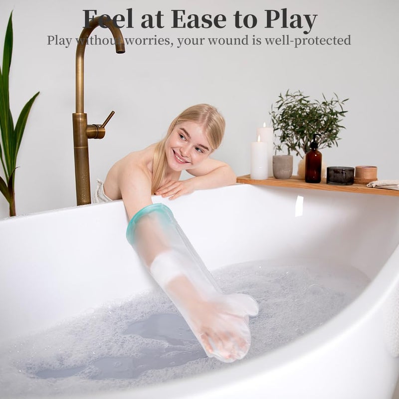 mosago Waterproof Cast Covers for Shower Arm Kids, Sleeve Protector Bag After Surgery/Wound/Fracture/Bandage/Broken Hand, Water Proof Plastic Sleeves Cover Arms Teens/Toddler Showering Child in Bath Finger - Image 5